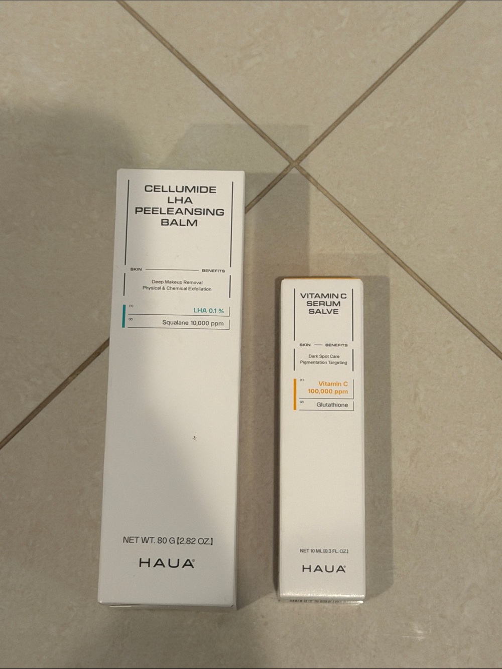 Haua Cellumide LHA Peeleansing Balm & Vitamin C Serum Salve - White